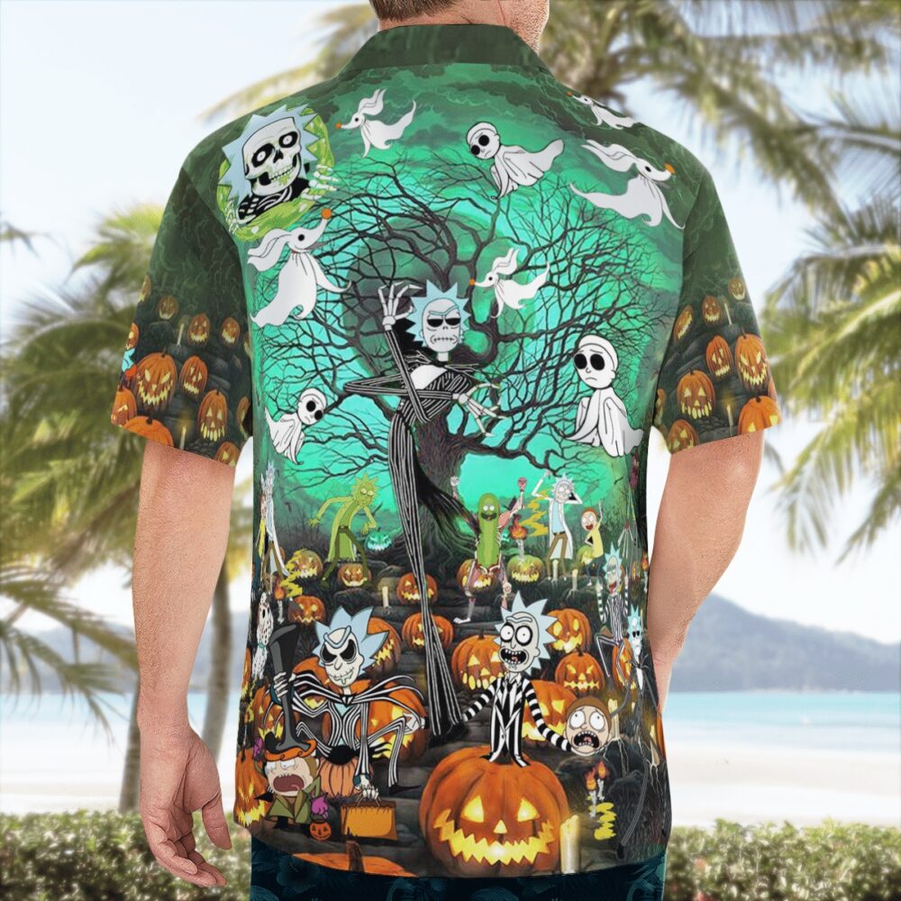 100K Sold Nightmare Rick And Morty Halloween Short Sleeve Hawaiian Shirt