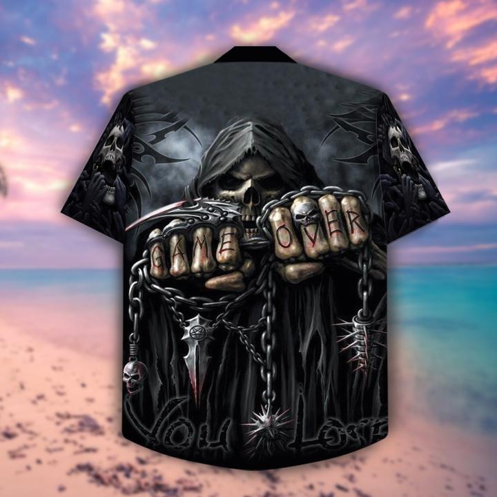 [New] Skull Game Over You Lose Hawaiian Shirt