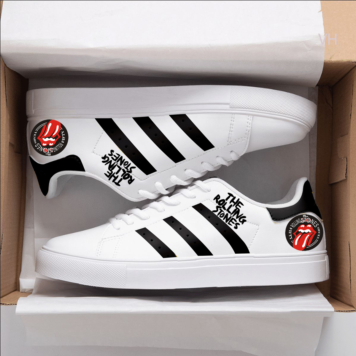 The Rolling Stones White Skate Shoes B22
