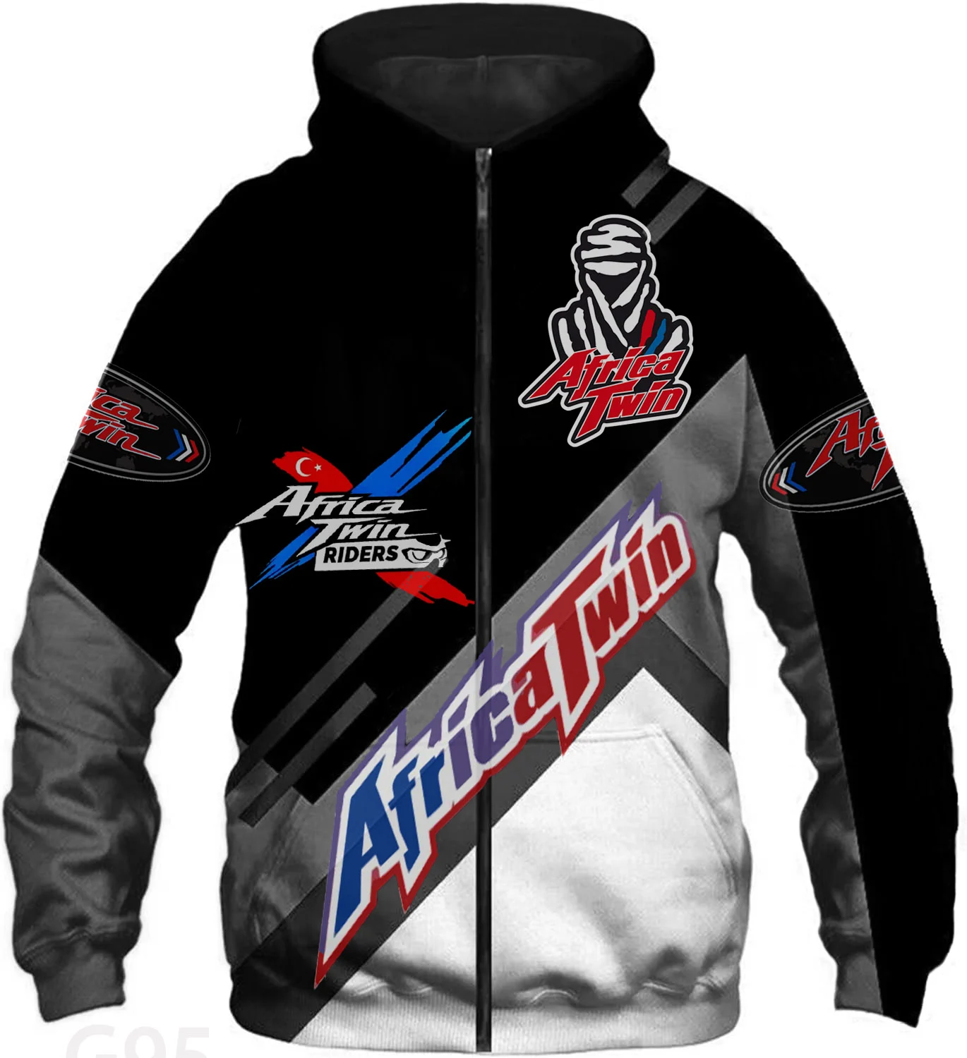 Africa twin Hoodie zip 1 B21