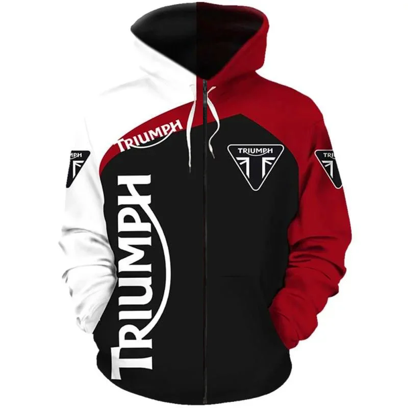 Triumph Lover Zip Hoodie 3d Red B21