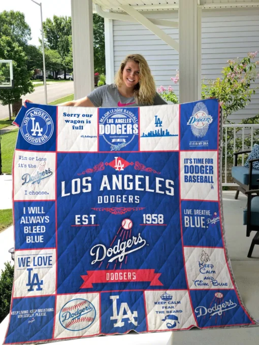 Los Angeles Dodgers Blanket Quilt 3 B22