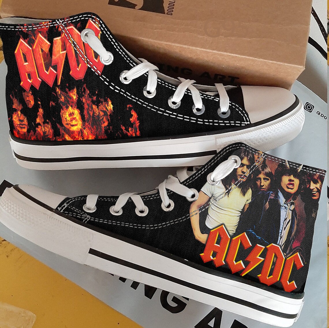 ACDC Band High Top Shoes 1 ACDC Band High Top Shoes