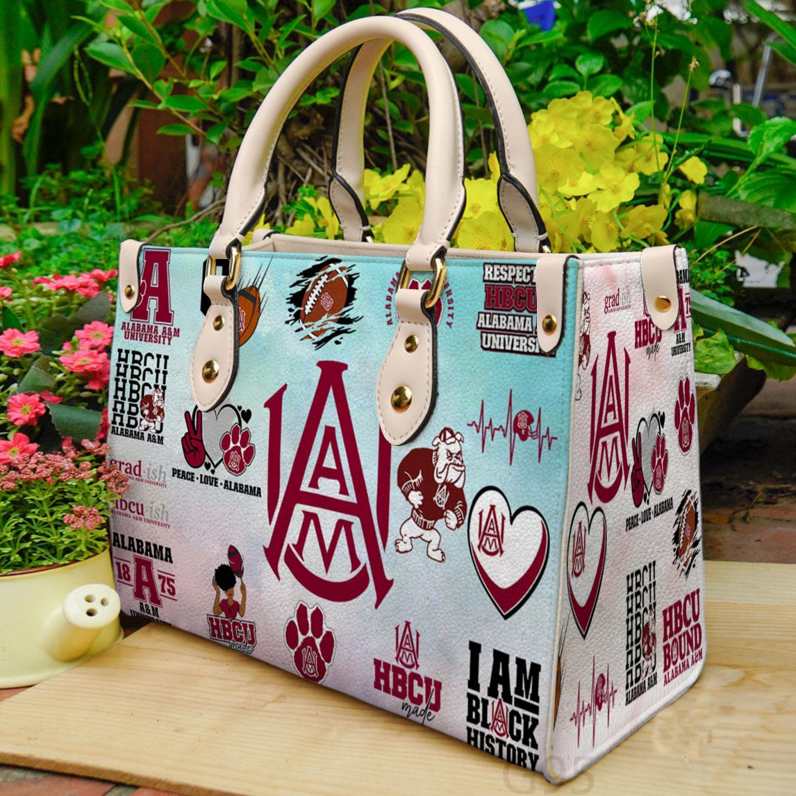 Alabama A&M Leather Handbag 1 Alabama A&M Leather Handbag