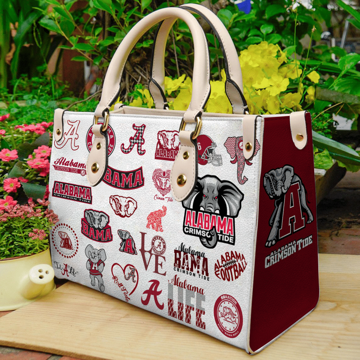 Alabama Crimson Tide Lover Leather Handbag 1 Alabama Crimson Tide Lover Leather Handbag