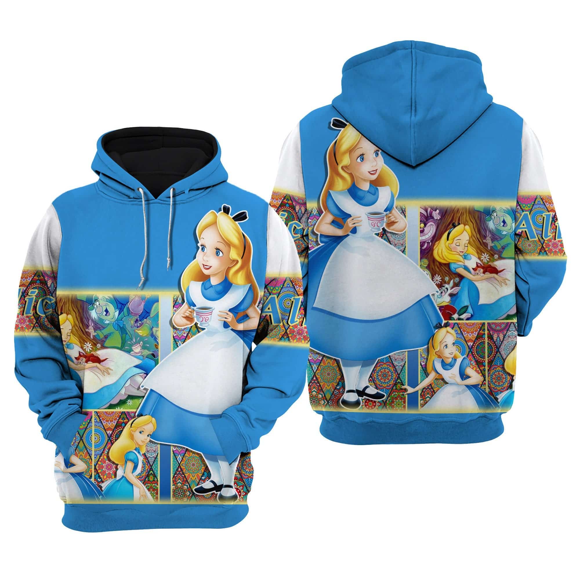 Alice In Wonderland 1 Hoodie Zip Hoodie 3D 1 Alice In Wonderland 1 Hoodie Zip Hoodie 3D