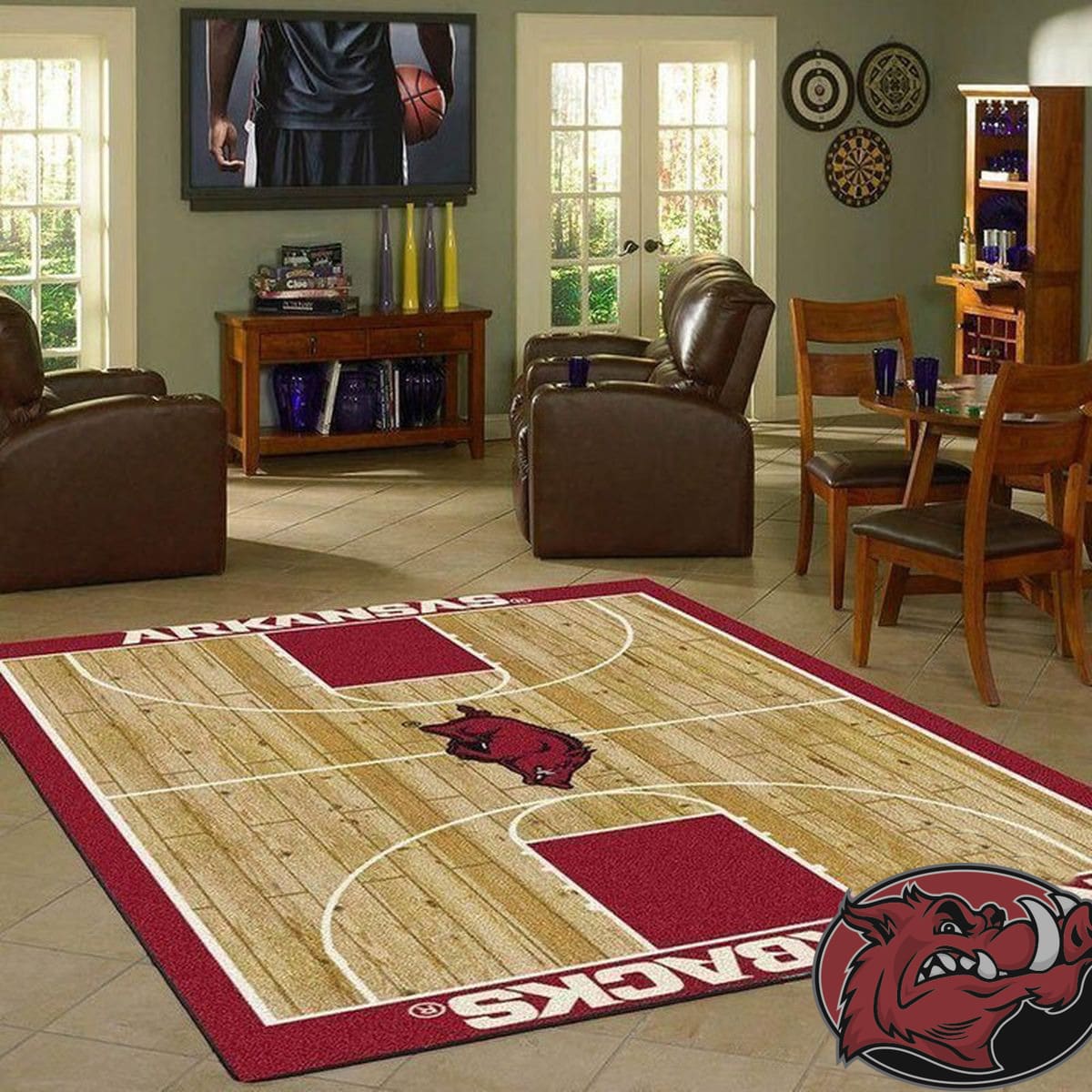 Arkansas Razorbacks Area Rug 1 Arkansas Razorbacks Area Rug