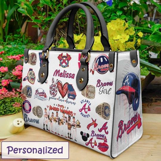 Atlanta Braves Black Leather Handbag 1 Atlanta Braves Black Leather Handbag