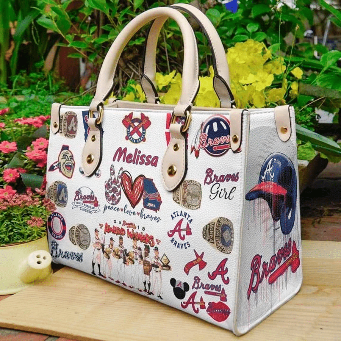 Atlanta Braves Leather Handbag 1 Atlanta Braves Leather Handbag