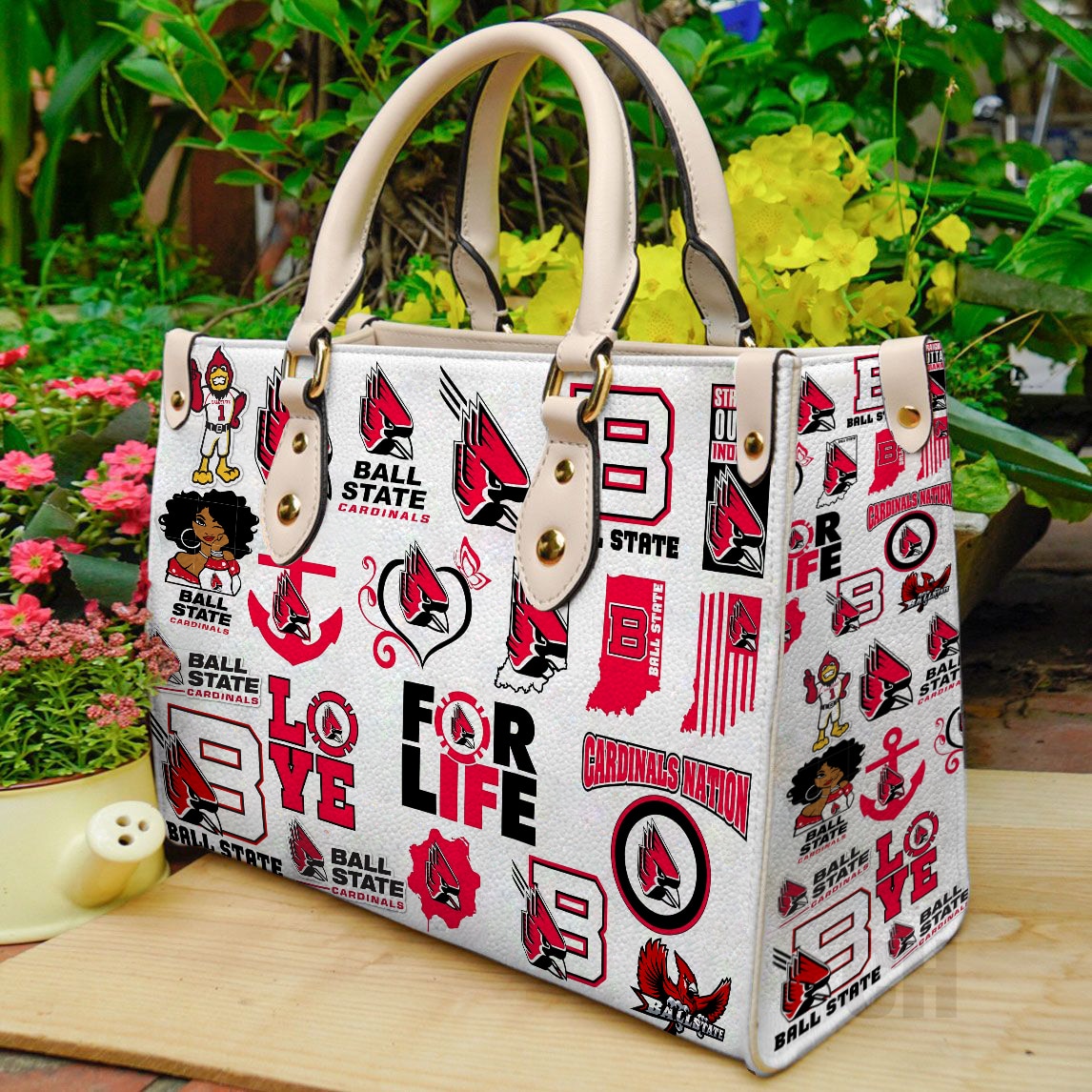 Ball State Cardinal Leather Handbag 1 Ball State Cardinal Leather Handbag