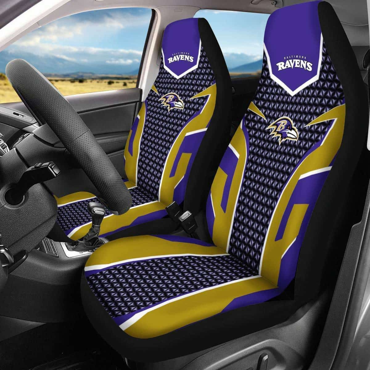 Baltimore Ravens 2 Seat Covers 1 Baltimore Ravens 2 Seat Covers