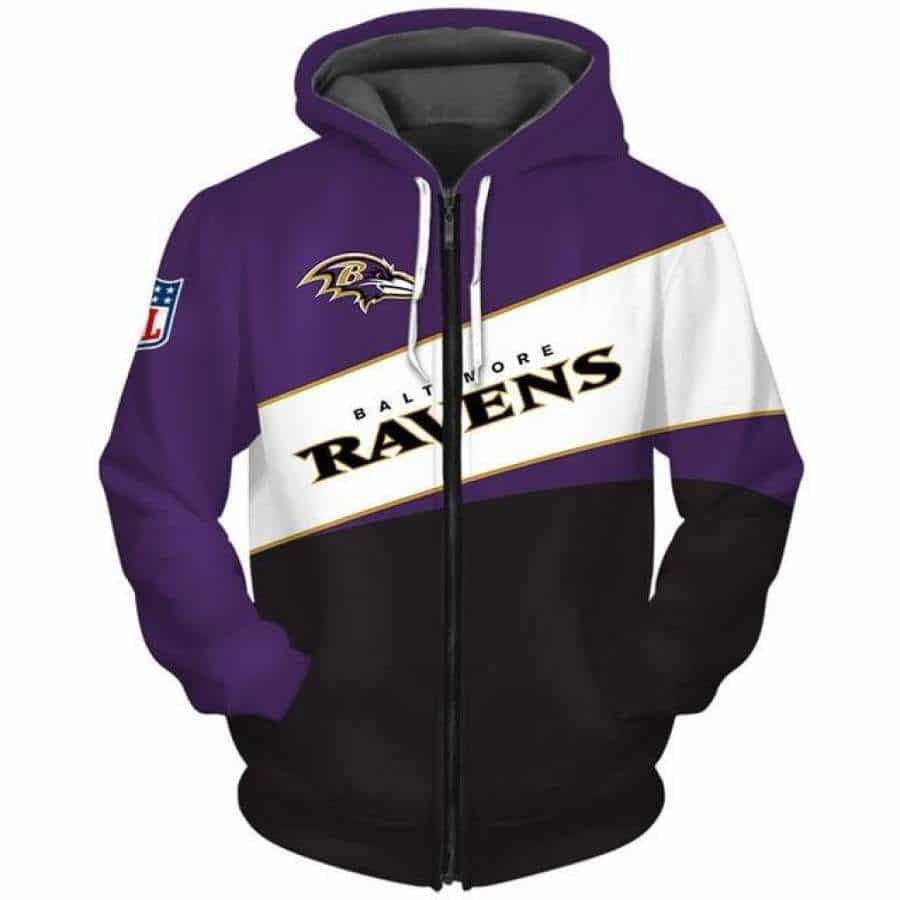 Baltimore Ravens Hoodie Zip Hoodie 3D 1 Baltimore Ravens Hoodie Zip Hoodie 3D