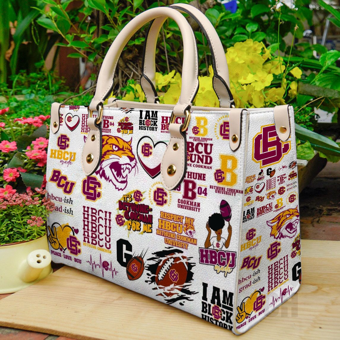 Bethune-cookman Wildcats Leather Handbag 1 Bethune-cookman Wildcats Leather Handbag
