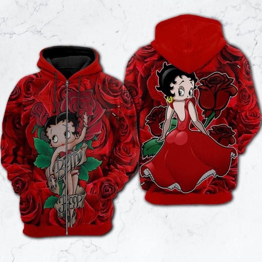 Betty Boop 1G Hoodie Zip Hoodie 3D 1 Betty Boop 1G Hoodie Zip Hoodie 3D