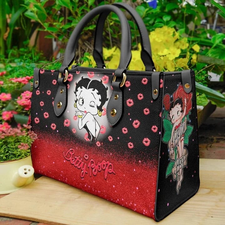 Betty Boop Black 1G Leather Handbag 1 Betty Boop Black 1G Leather Handbag