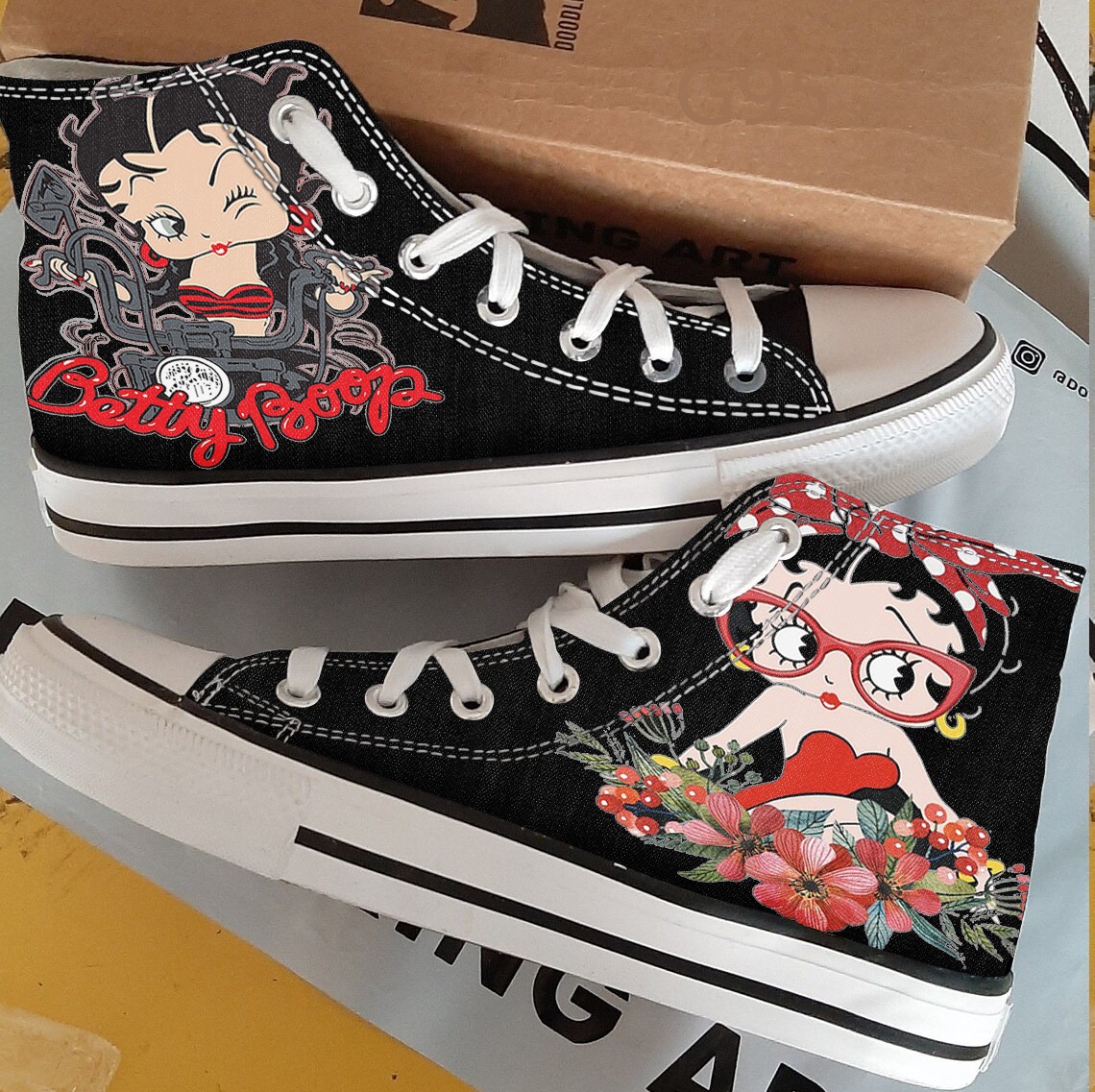 Betty Boop High Top Shoes 1 Betty Boop High Top Shoes
