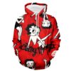 Betty Boop Red Hoodie Zip Hoodie 3D