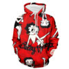 Betty Boop Red Hoodie Zip Hoodie 3D