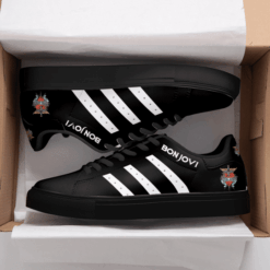 Bon Jovi Black Stan Smith Shoes