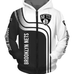 Booklyn Nets 1 Hoodie Zip Hoodie 3D