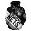 Booklyn Nets Hoodie Zip Hoodie 3D