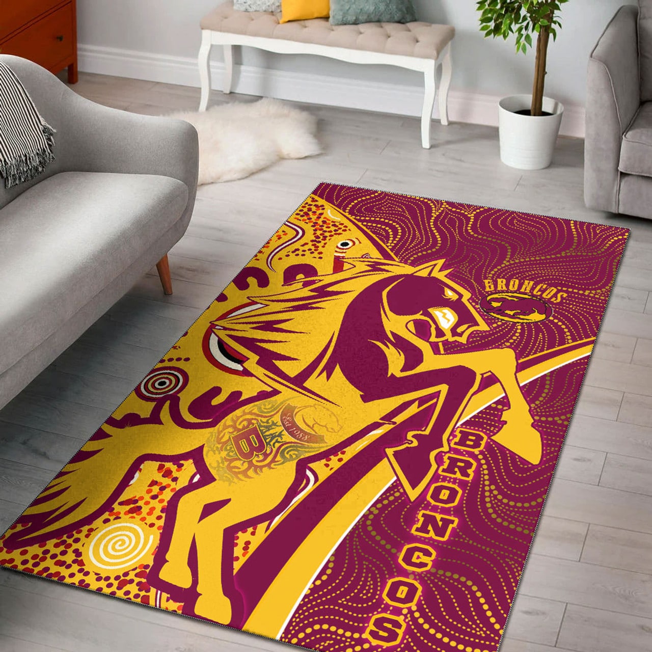 Brisbane Broncos Area Rug 1 Brisbane Broncos Area Rug