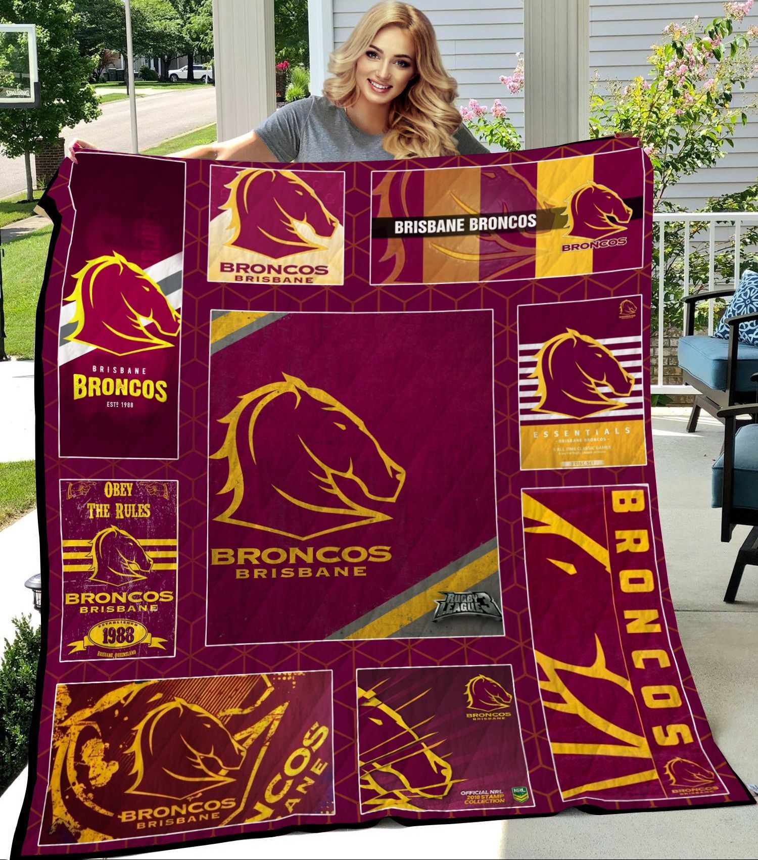 Brisbane Broncos Blanket 1 Brisbane Broncos Blanket