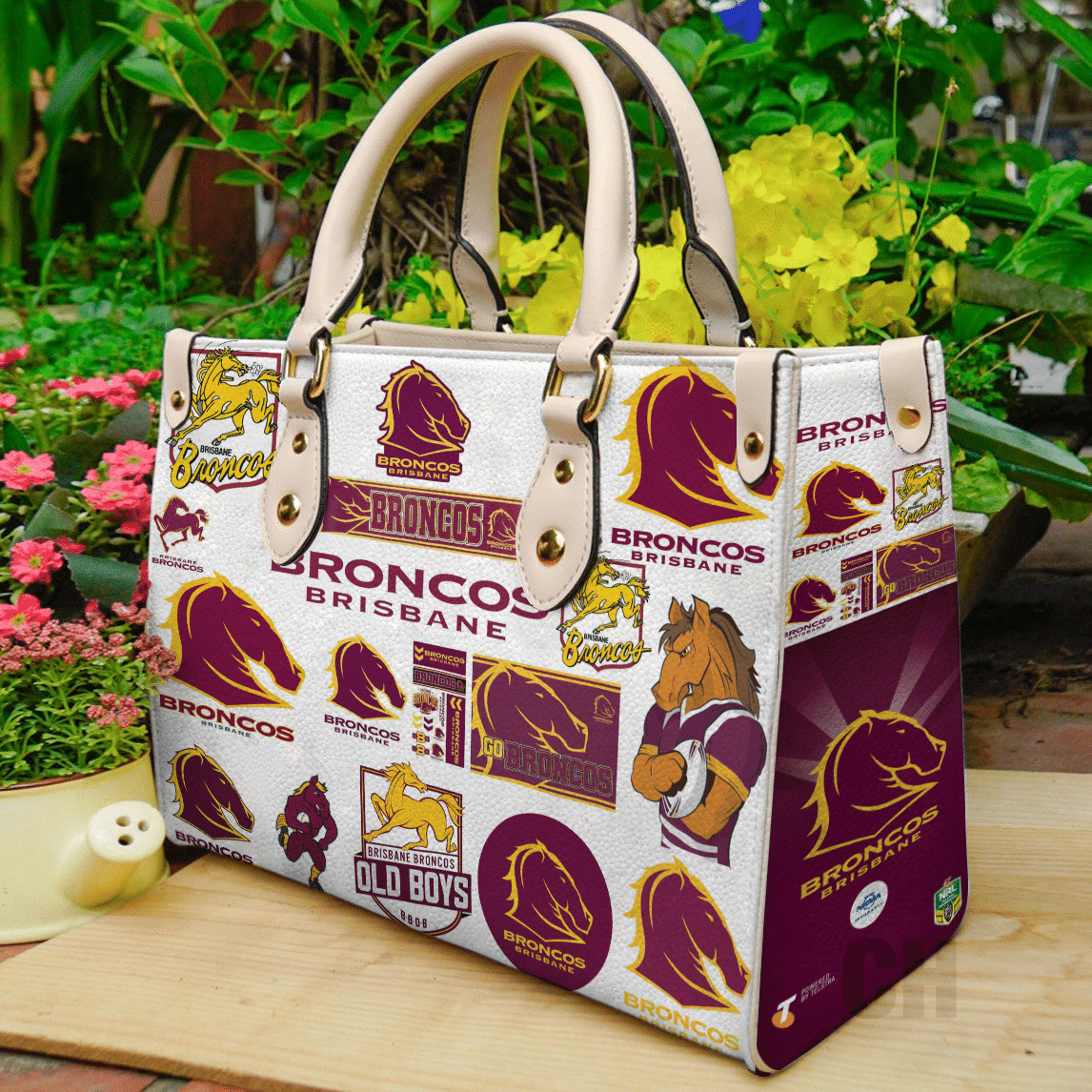 Brisbane Broncos Leather Handbag 1 Brisbane Broncos Leather Handbag