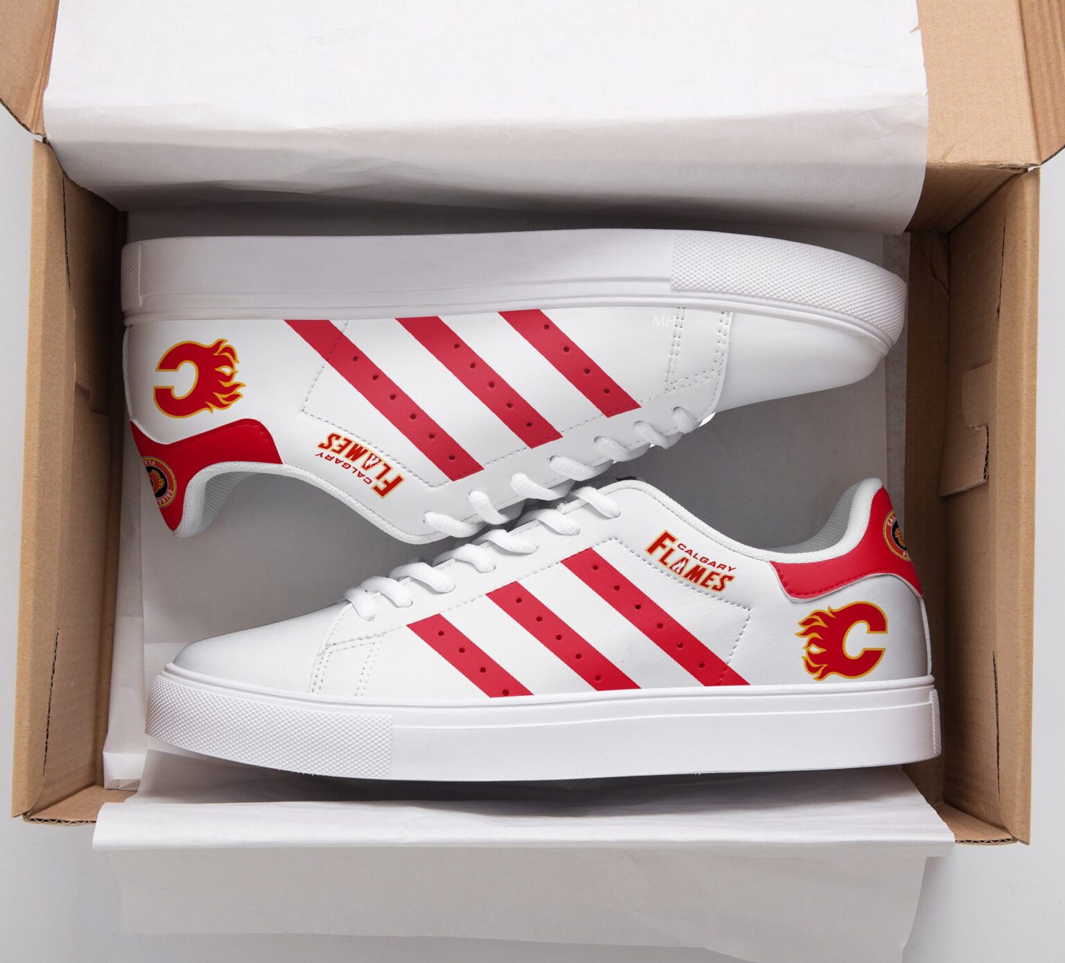 Calgary Flames Stan Smith Shoes 1 Calgary Flames Stan Smith Shoes