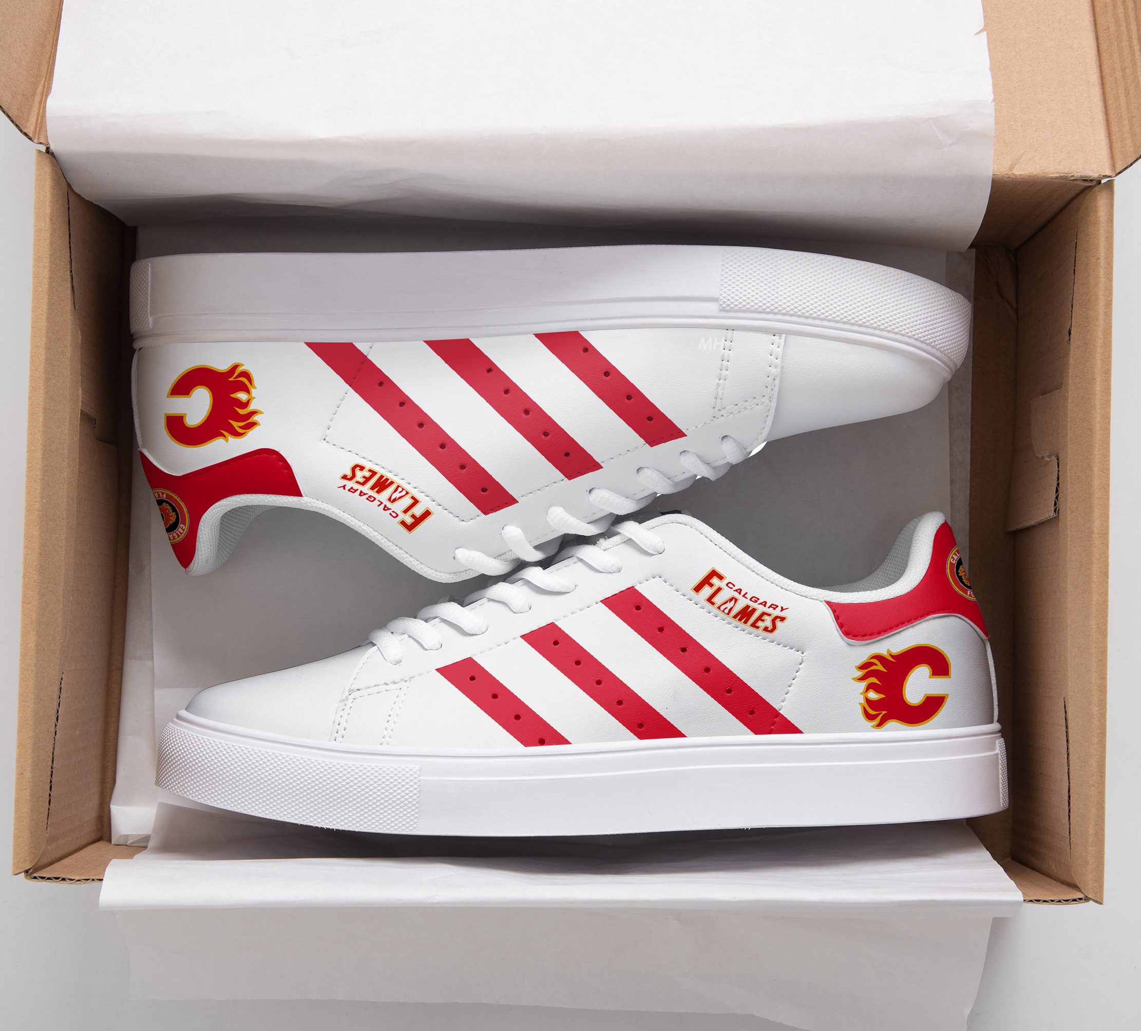 Calgary Flames Stan Smith Shoes 1 Calgary Flames Stan Smith Shoes