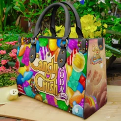 Candy Crush Leather Handbag