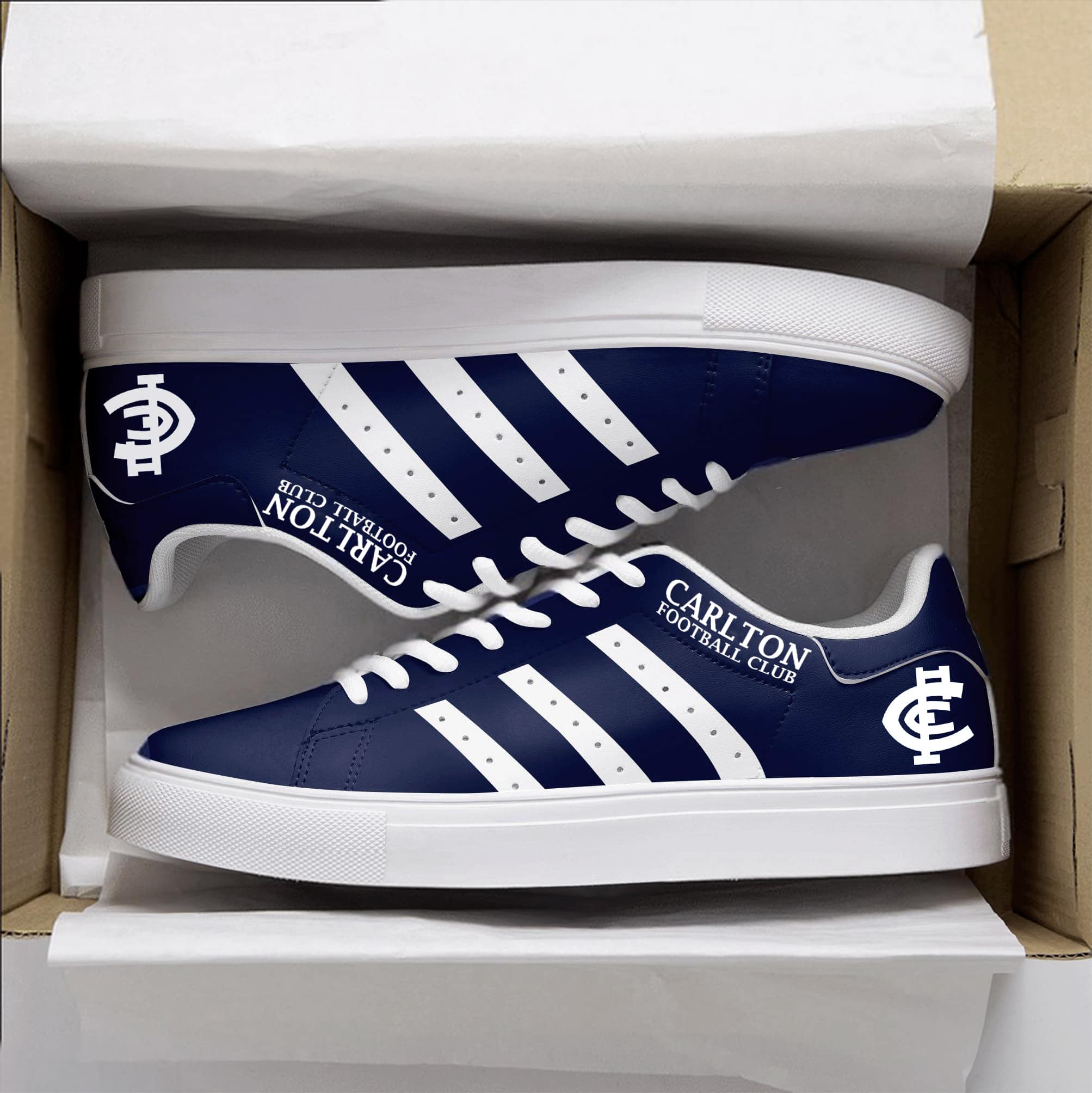 Carlton Blues Football Stan Smith Shoes 1 Carlton Blues Football Stan Smith Shoes