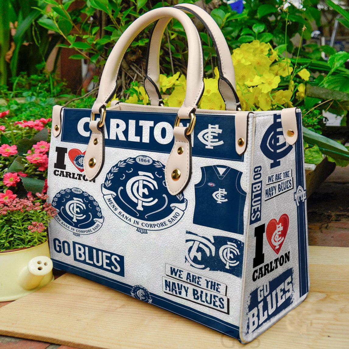 Carlton Football 1 Leather Handbag 1 Carlton Football 1 Leather Handbag