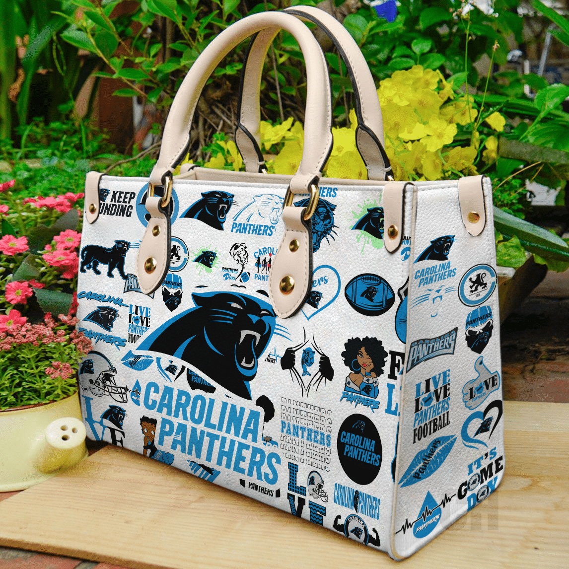 Carolina Panthers Leather Handbag 1 Carolina Panthers Leather Handbag