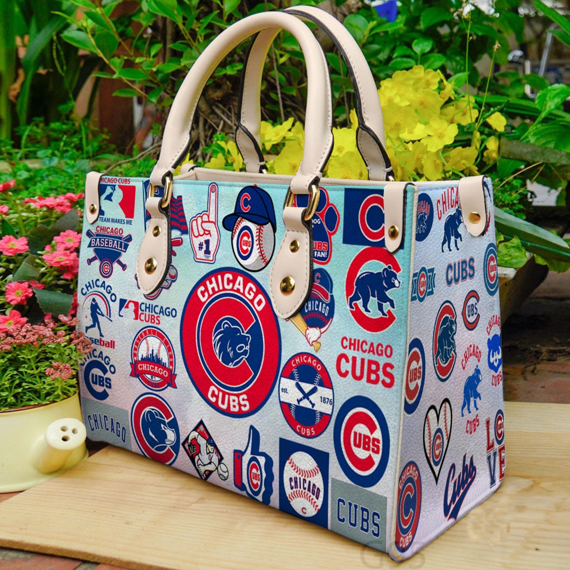 Chicago Cubs Leather Handbag 1 Chicago Cubs Leather Handbag