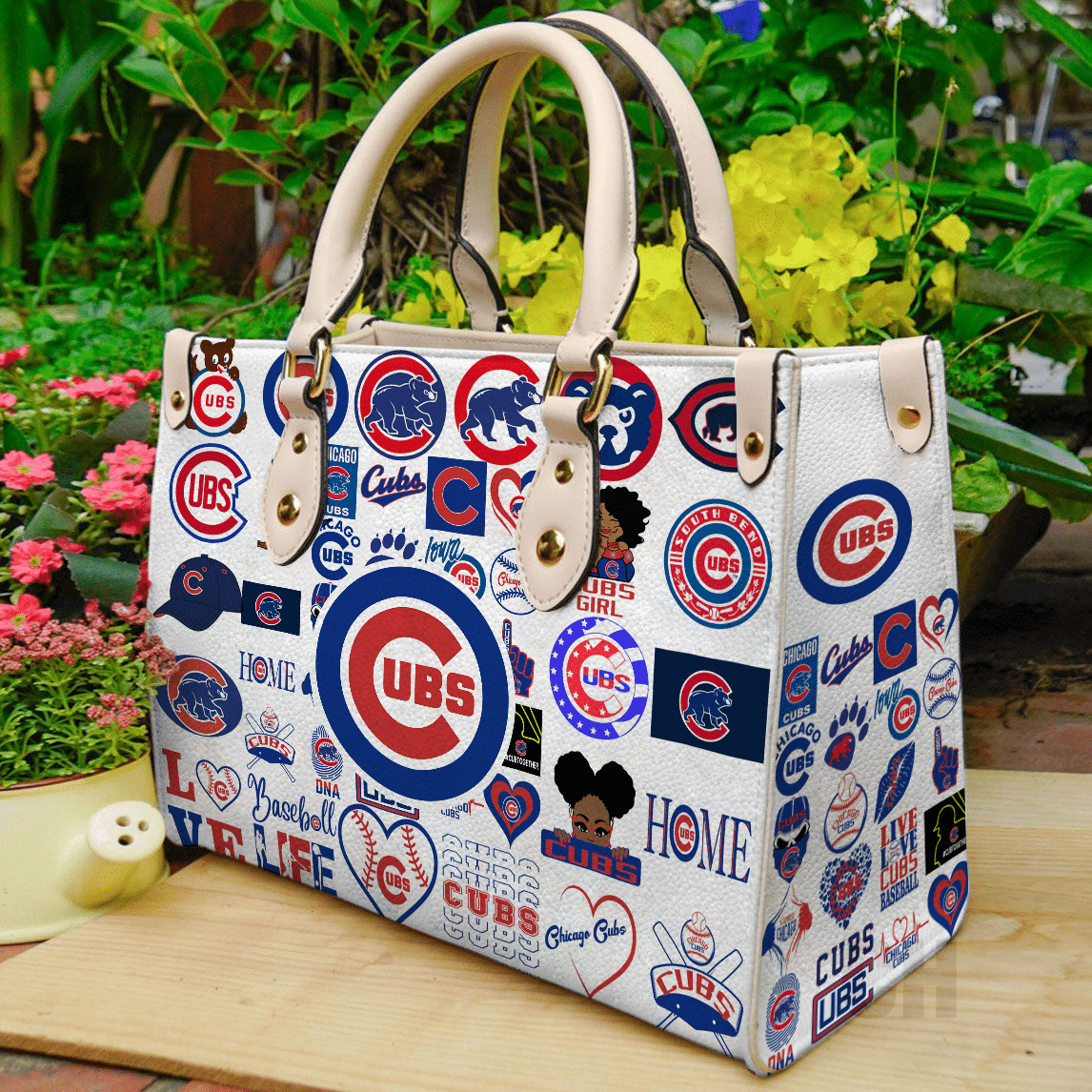 Chicago Cubs Leather Handbag 1 Chicago Cubs Leather Handbag