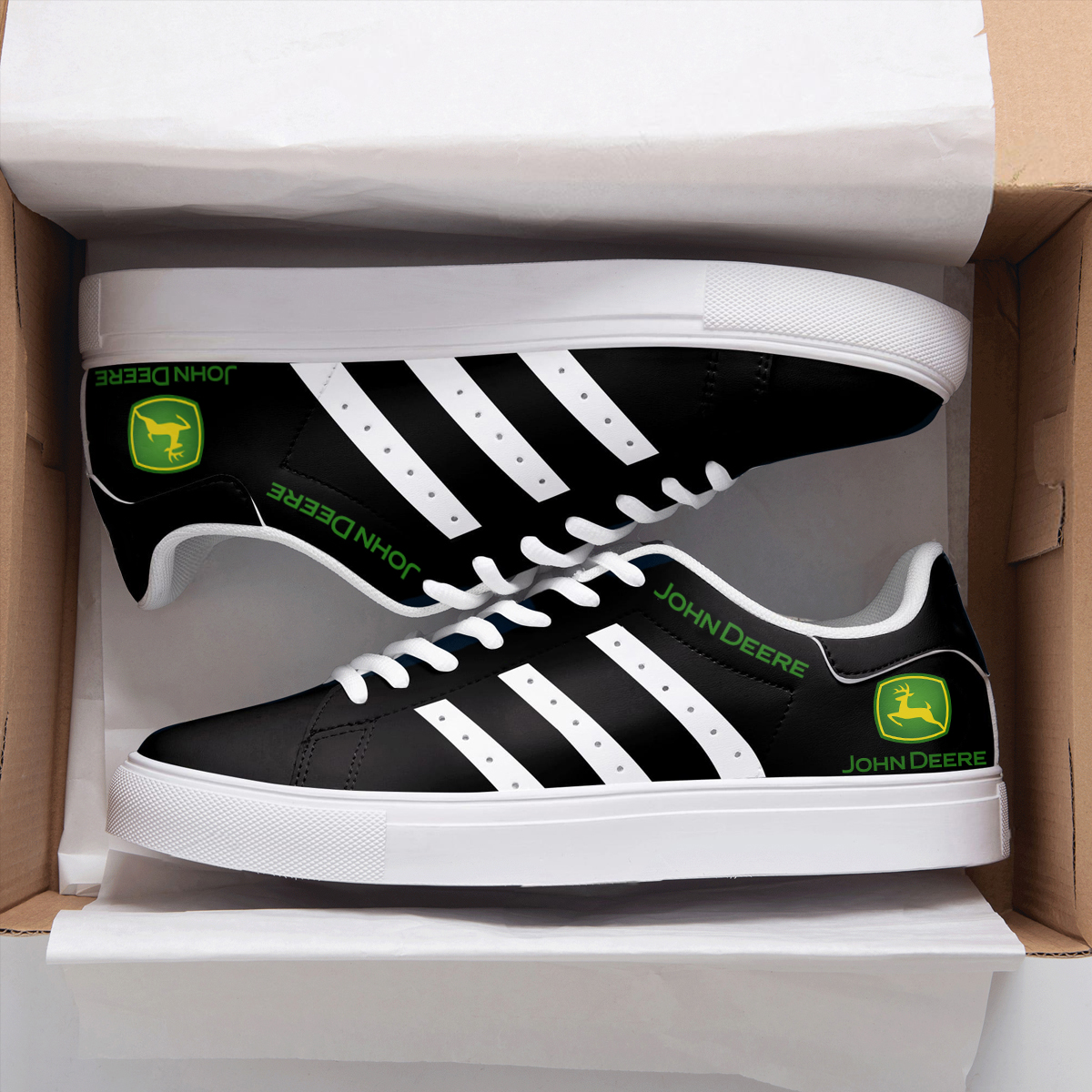Classic Green Deere Black Stan Smith Shoes 1 Classic Green Deere Black Stan Smith Shoes
