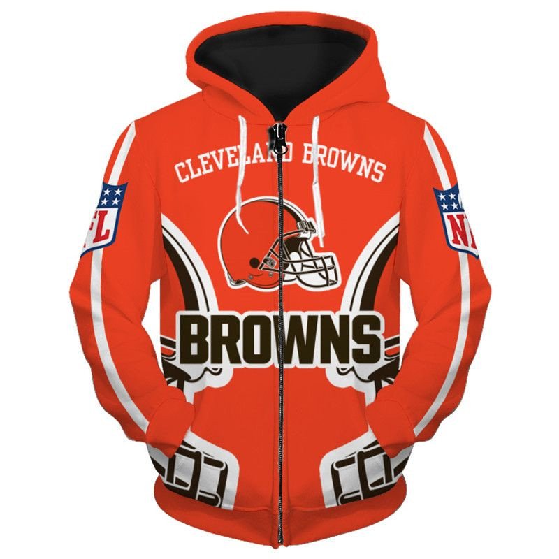 Cleveland Browns 1 Hoodie Zip Hoodie 3D 1 Cleveland Browns 1 Hoodie Zip Hoodie 3D