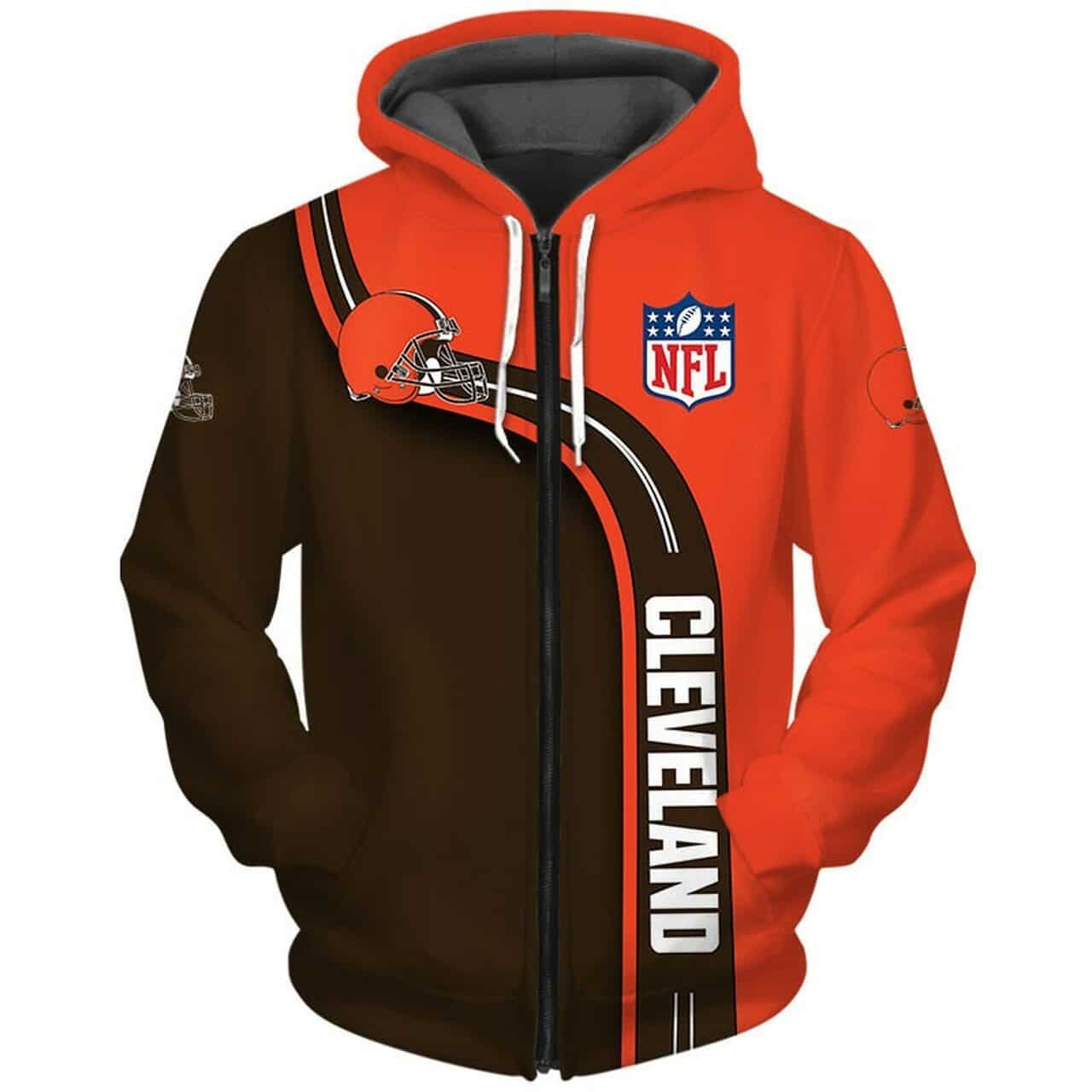 Cleveland Browns 3 Hoodie Zip Hoodie 3D 1 Cleveland Browns 3 Hoodie Zip Hoodie 3D