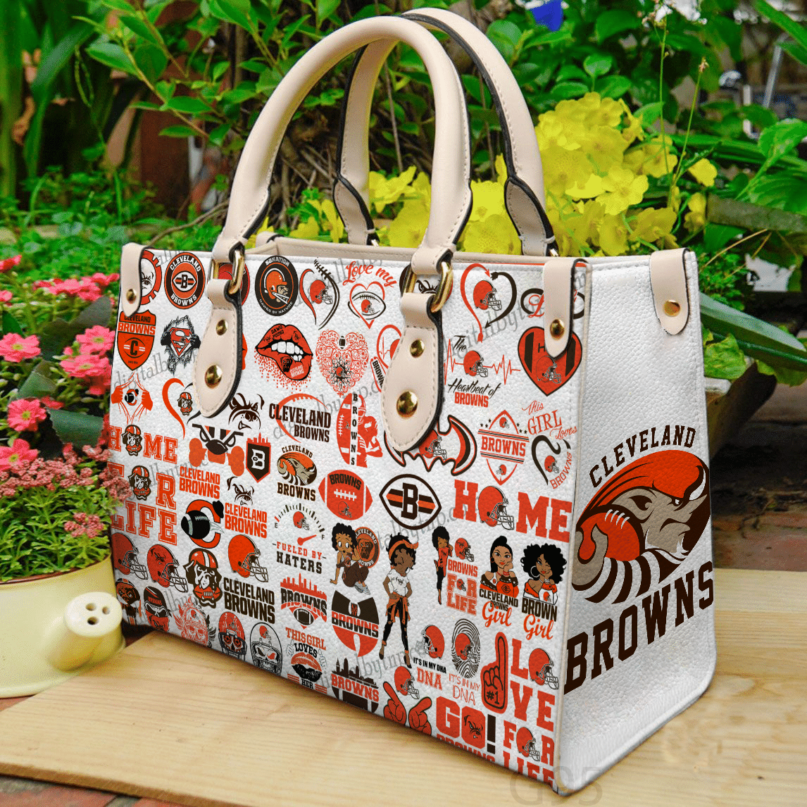 Cleveland Browns Leather Handbag 1 Cleveland Browns Leather Handbag
