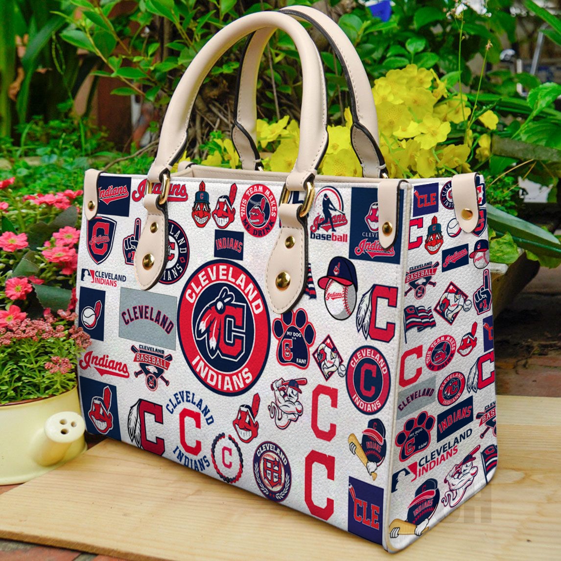 Cleveland Guardians Indians Leather Handbag 1 Cleveland Guardians Indians Leather Handbag