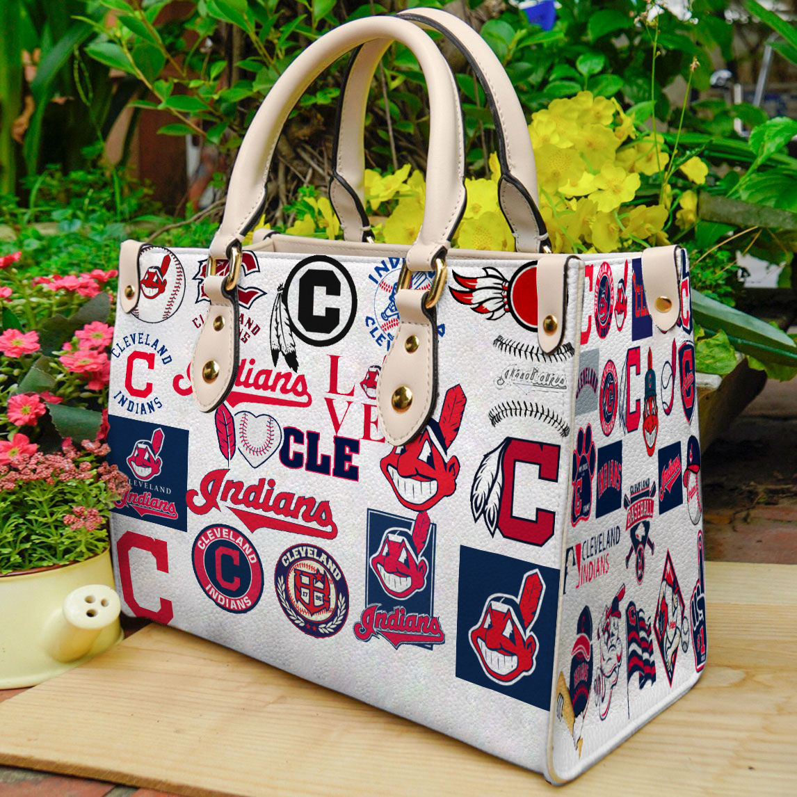 Cleveland Indians Leather Handbag 1 Cleveland Indians Leather Handbag