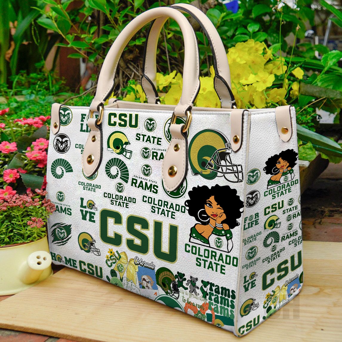 Colorado State Rams Leather Handbag 1 Colorado State Rams Leather Handbag