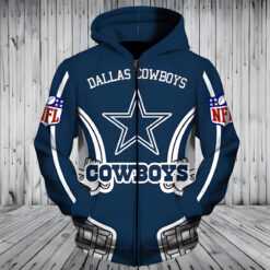 Dallas Cowboys 3 Hoodie Zip Hoodie 3D