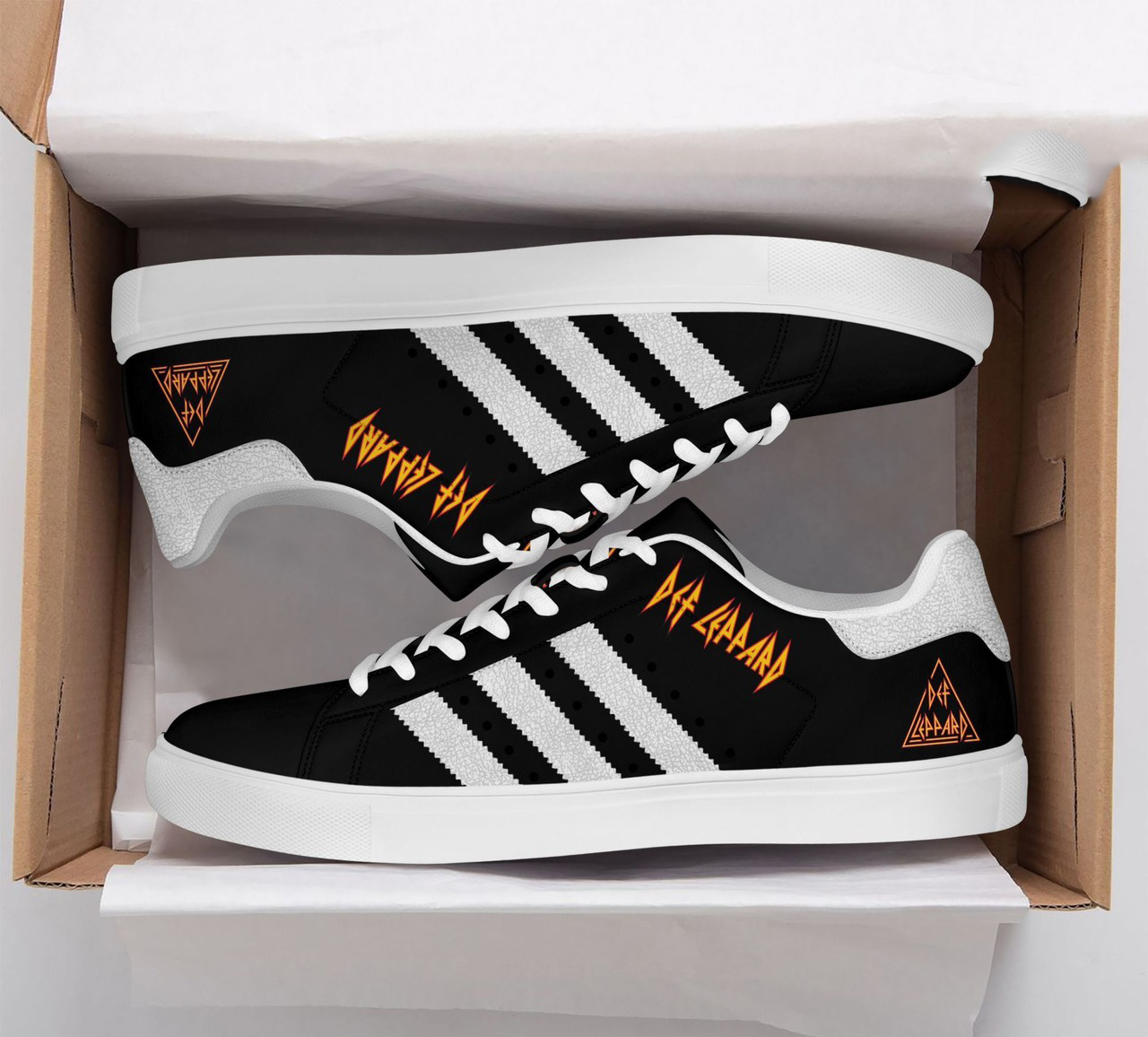 Def Leppard Black Stan Smith Shoes 1 Def Leppard Black Stan Smith Shoes