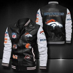 Denver Broncos 1A Leather Baseball Jacket