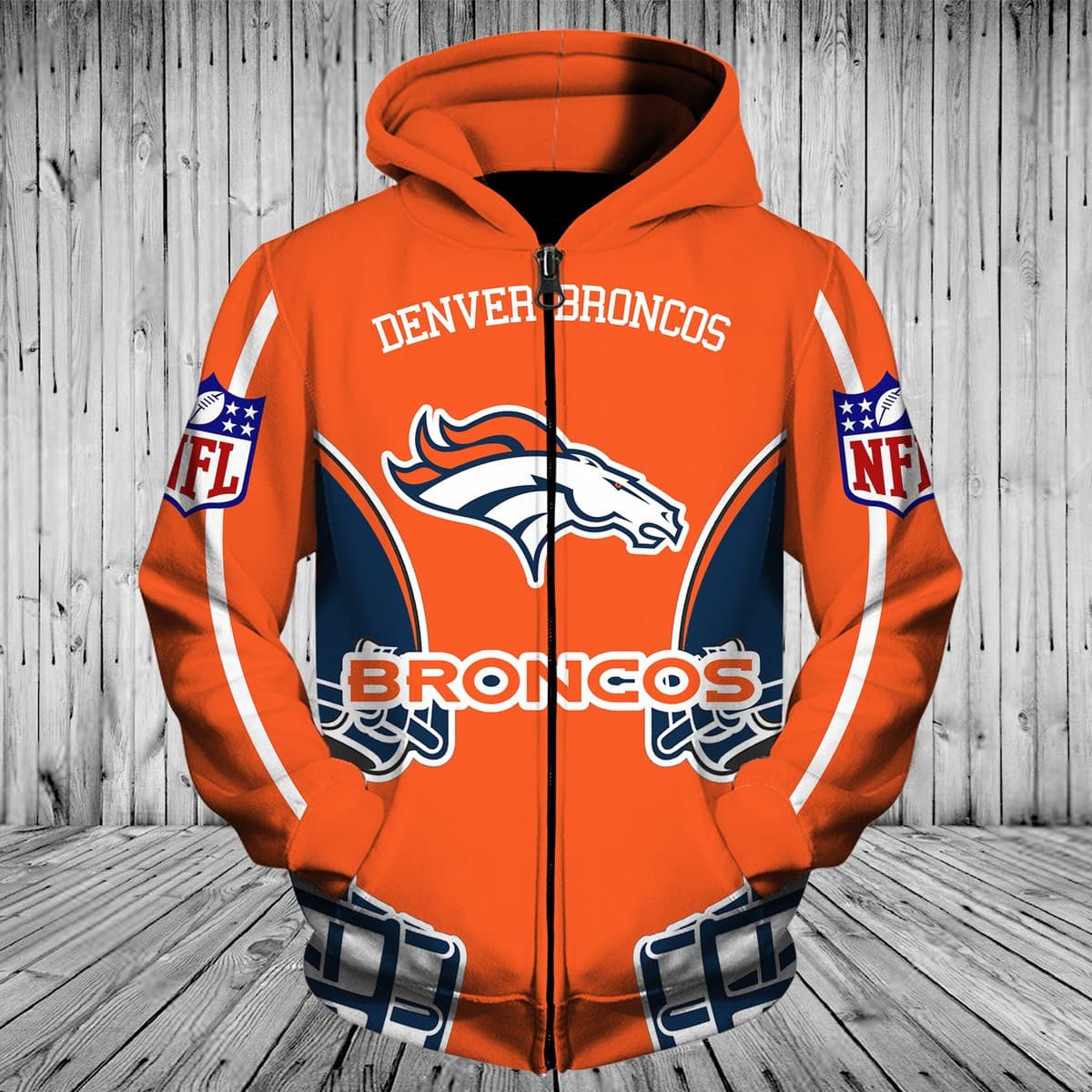 Denver Broncos 1G Hoodie Zip Hoodie 3D 1 Denver Broncos 1G Hoodie Zip Hoodie 3D