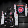 Detroit Pistons Leather Baseball Jacket