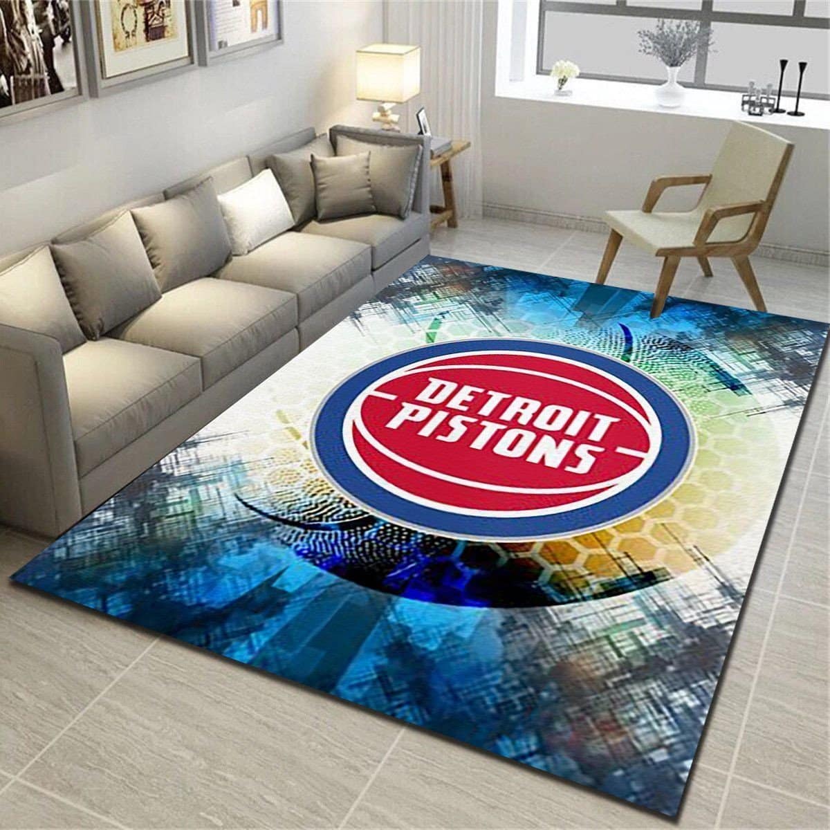 Detroit Pistons Living Room And Bed Room Area Rug 1 Detroit Pistons Living Room And Bed Room Area Rug
