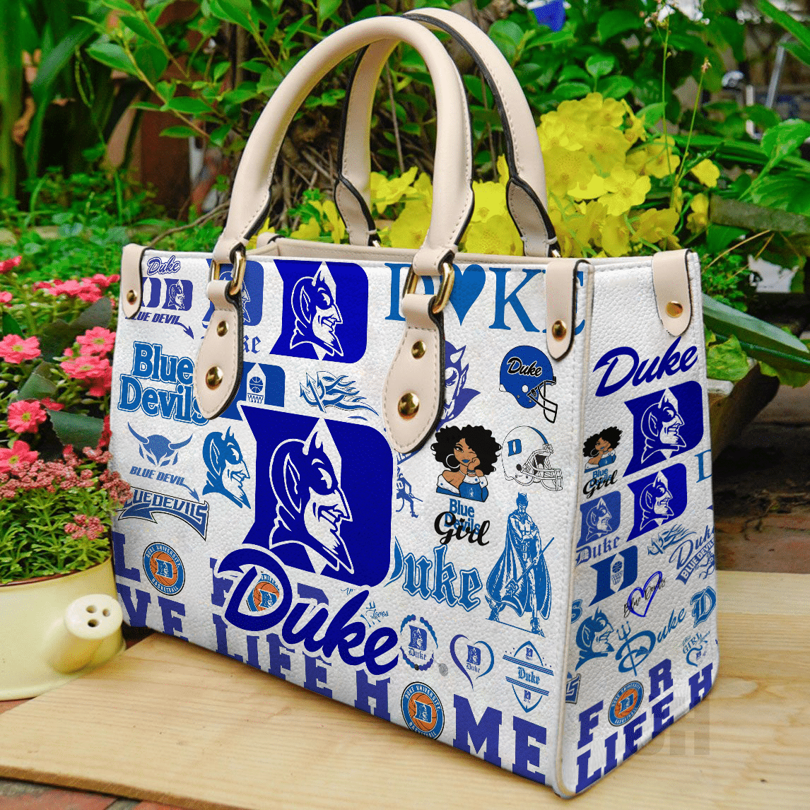 Duke Blue Devils Lover Leather Handbag 1 Duke Blue Devils Lover Leather Handbag